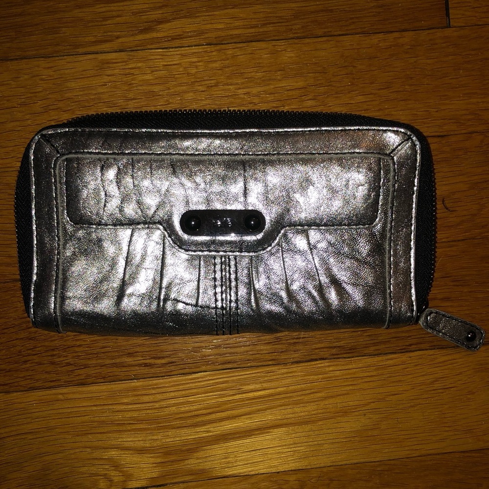 Rafe vintage silver leather wallet